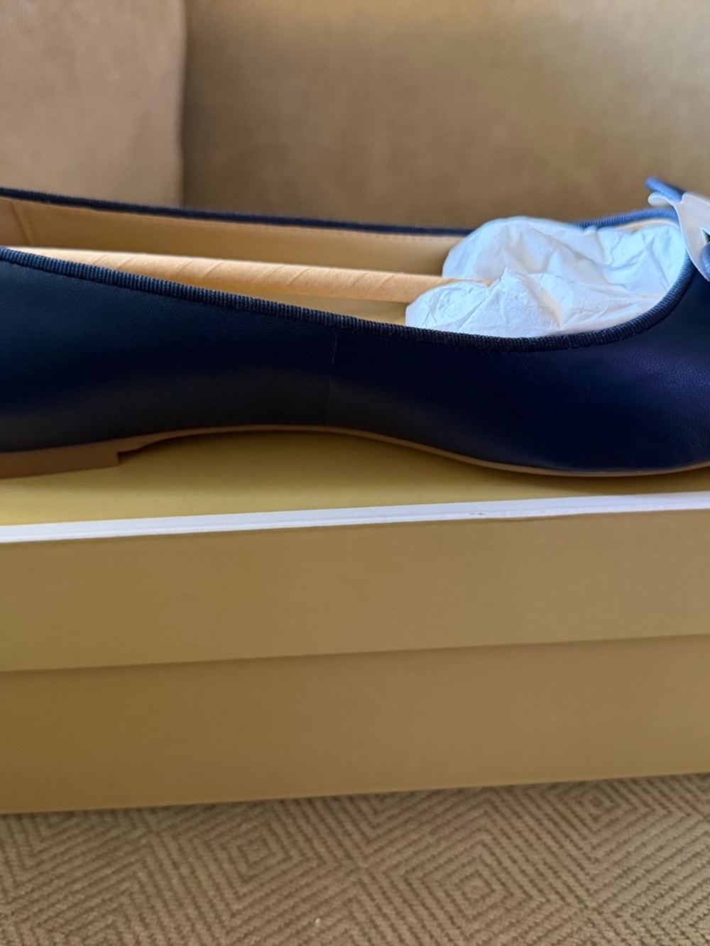 Michael Kors Navy Leather Ballet Flat